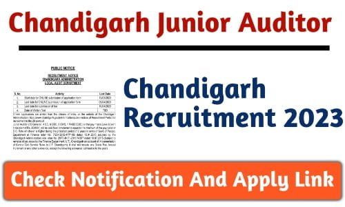 Chandigarh Junior Auditor Recruitment 2023